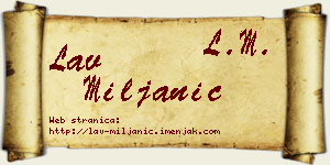 Lav Miljanić vizit kartica